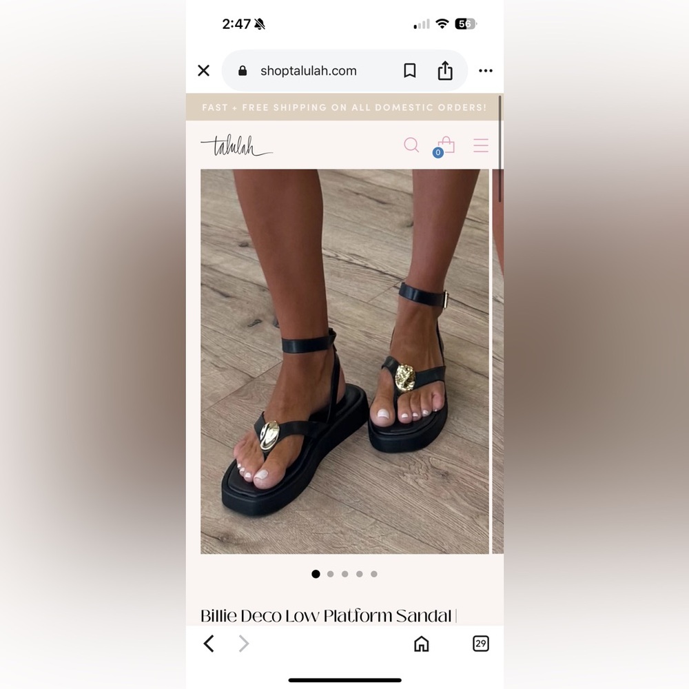 Bamboo Black Sandals with Gold Accent